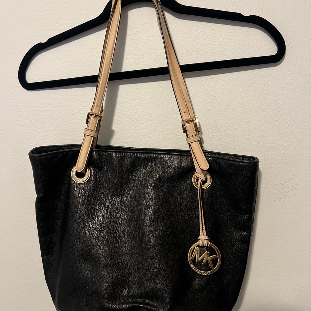 Michael Kors Black Leather Tote Bag